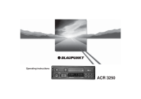 Blaupunkt ACR-3250 - Owners Manual